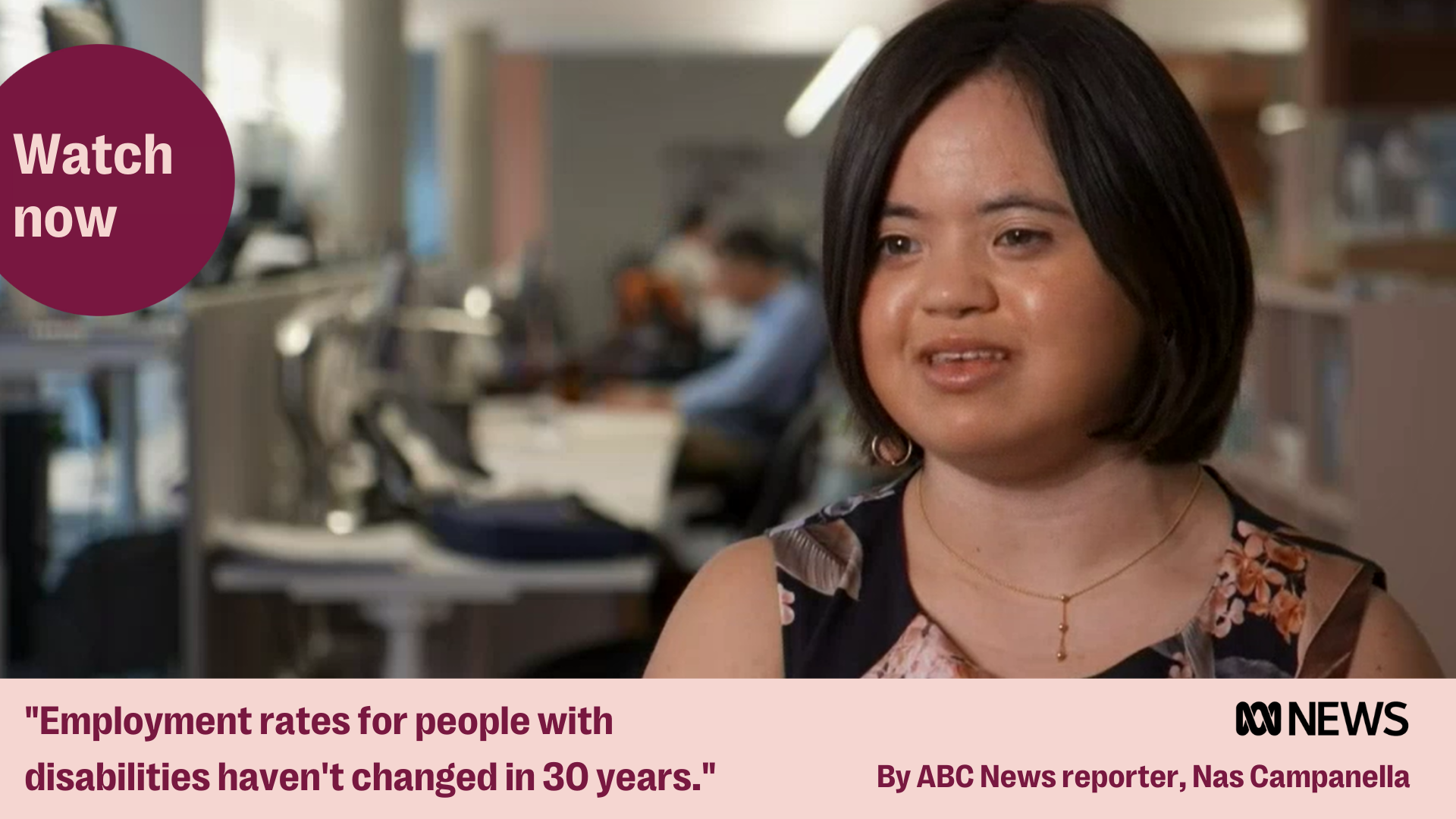 Jigsaw trainee Olivia secures mainstream job & talks to ABC News